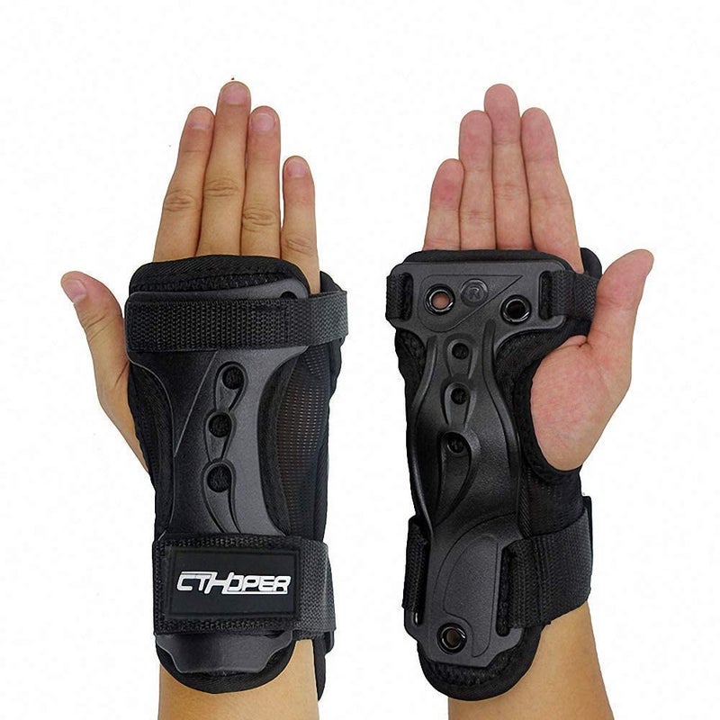 CTHOPER Skiing Wrist Guard Gloves Roller Skating Wrist Palms Protective Gear Adjustable Gauntlets Wrist Support for Snowboarding, Skateboard, Skating, Skiing (L) - Image 1